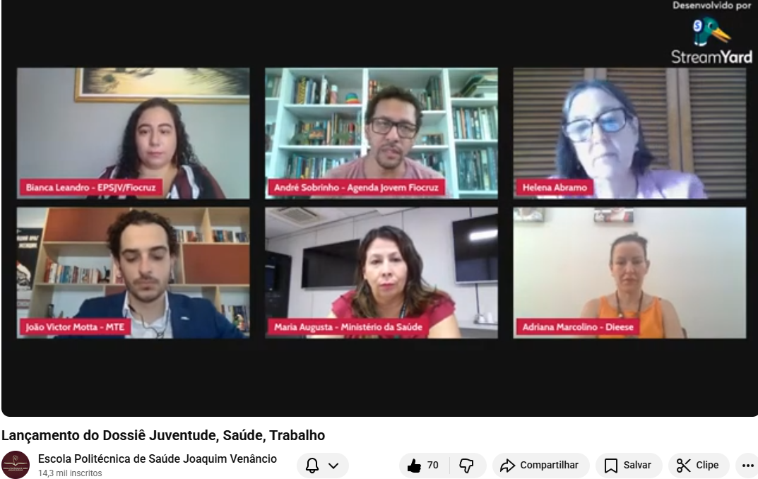 foto da tela do vídeo de lançamento do dossiê.